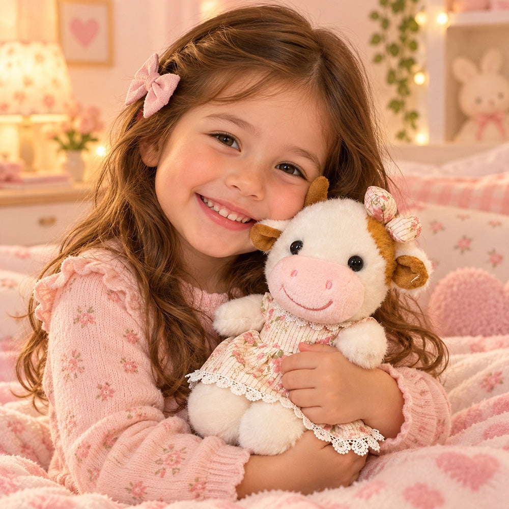 Peluche Vaca con Vestido 22 cm