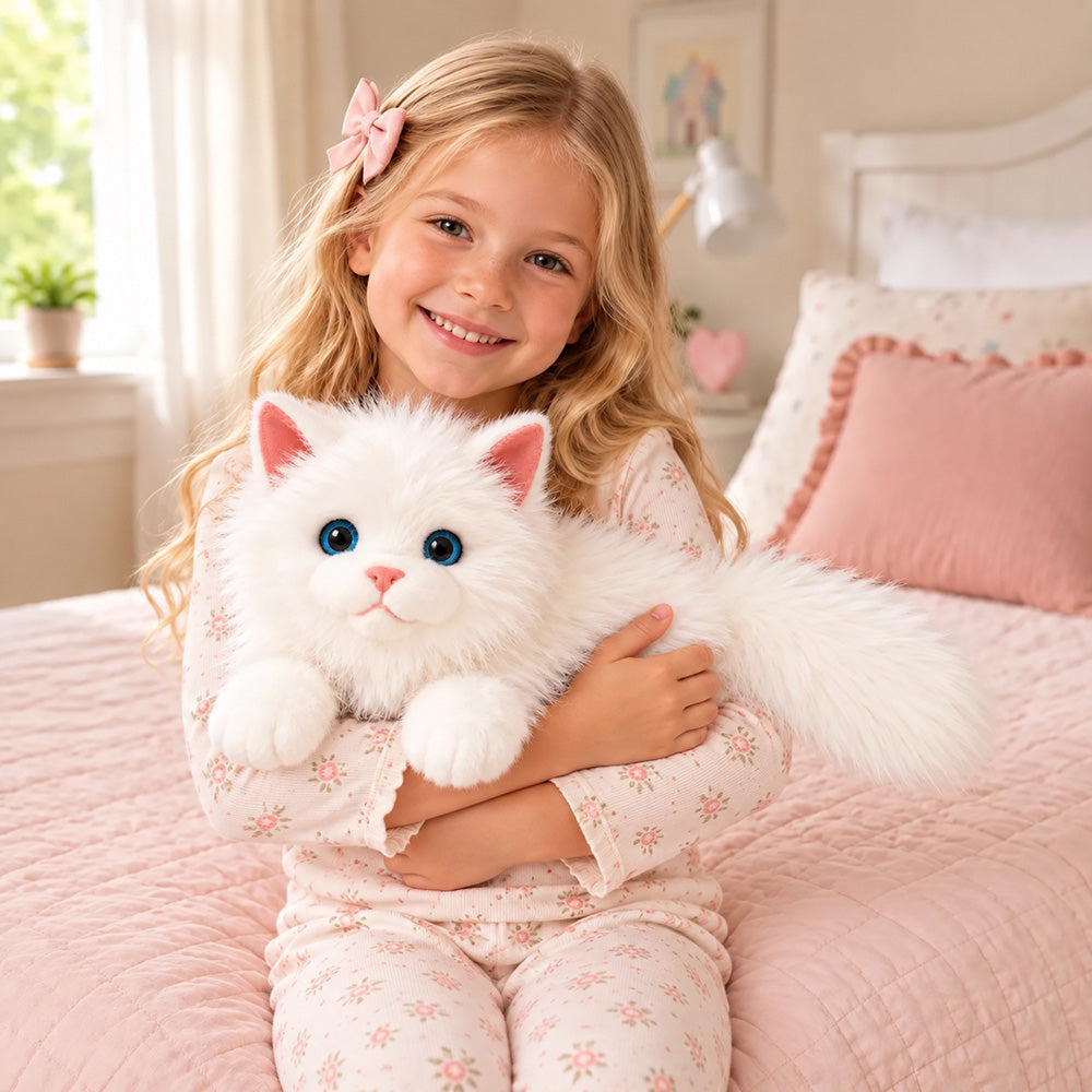 Peluche Gato Blanco con Sonido 35 cm