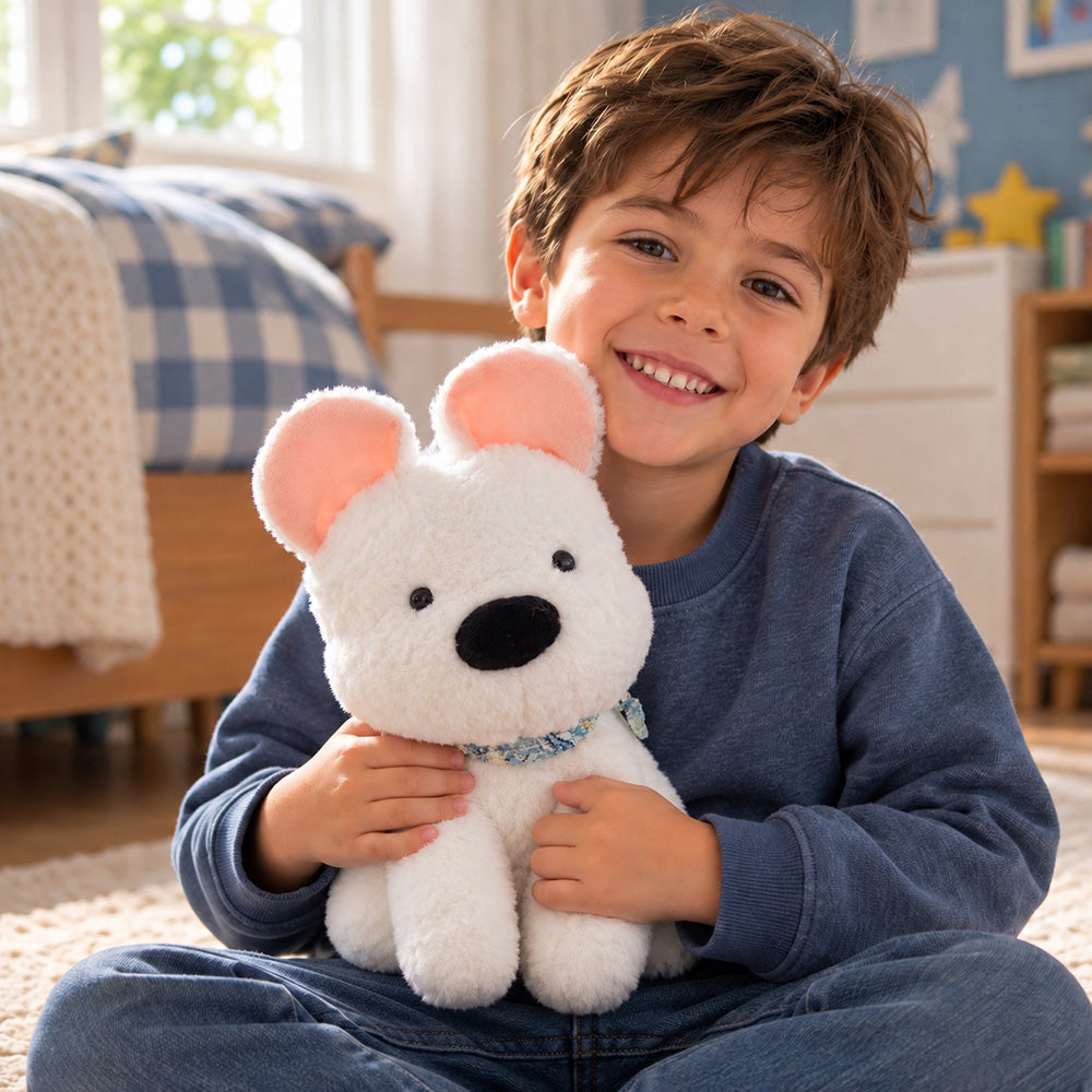 Peluche Perro Blanco 28 cm