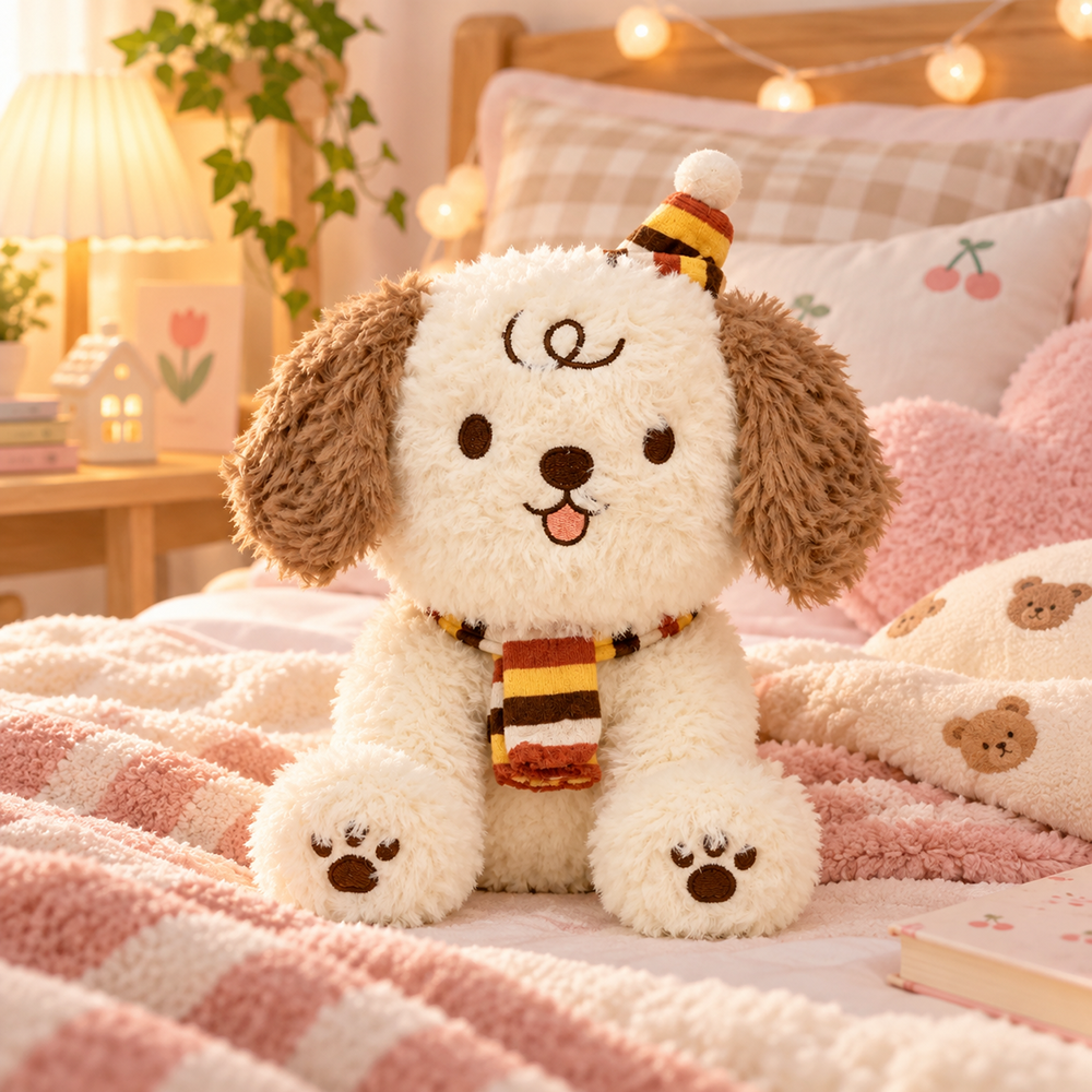 Peluche Perro con Bufanda 20 cm