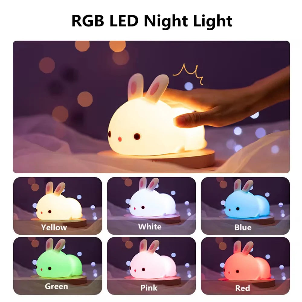 Lámpara Conejito Kawaii LED de Silicona