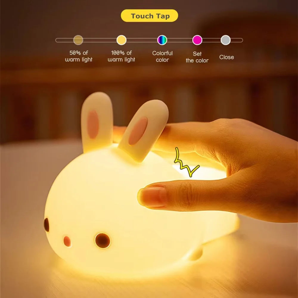 Lámpara Conejito Kawaii LED de Silicona