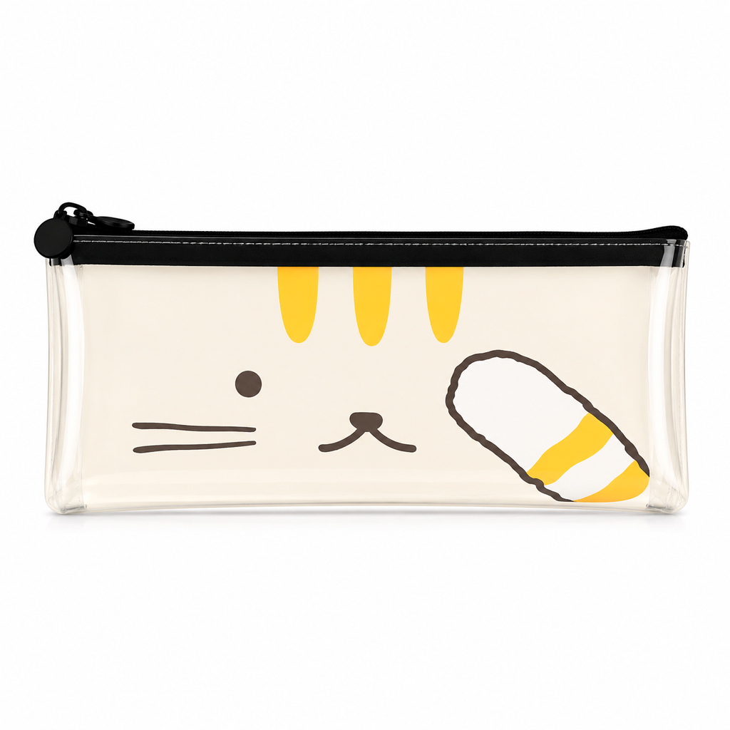 Estuche Gato Kawaii Transparente