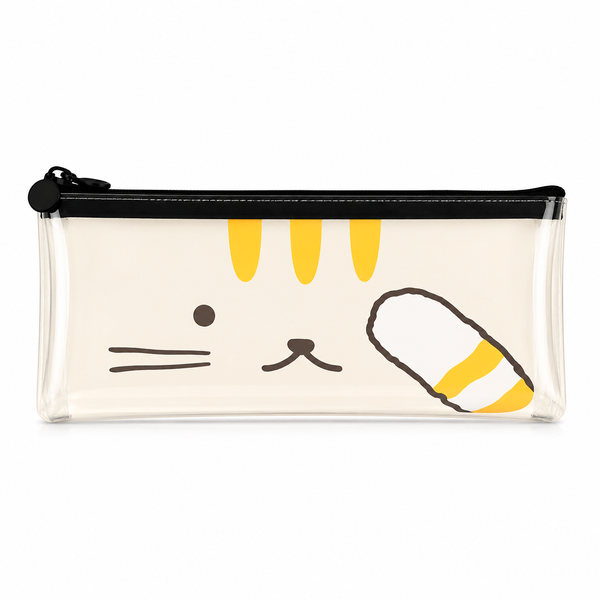 Estuche Gato Kawaii Transparente