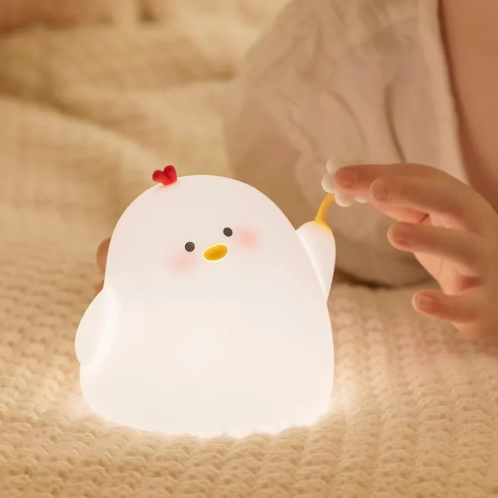 Lámpara Gallinita Kawaii LED de Silicona