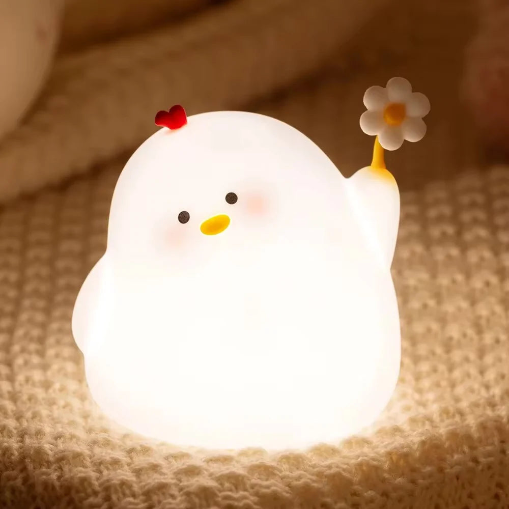 Lámpara Gallinita Kawaii LED de Silicona