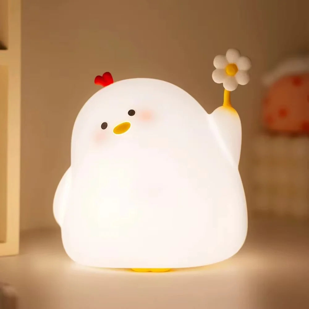 Lámpara Gallinita Kawaii LED de Silicona