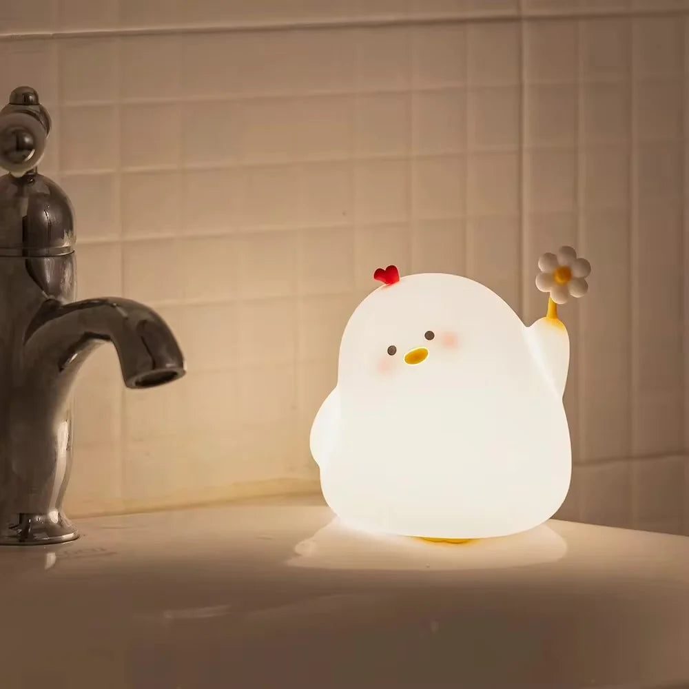 Lámpara Gallinita Kawaii LED de Silicona