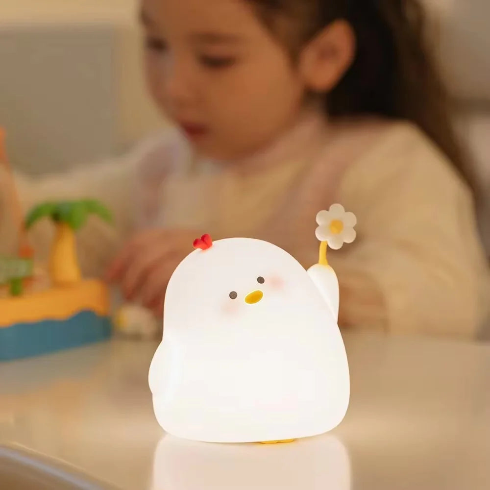 Lámpara Gallinita Kawaii LED de Silicona