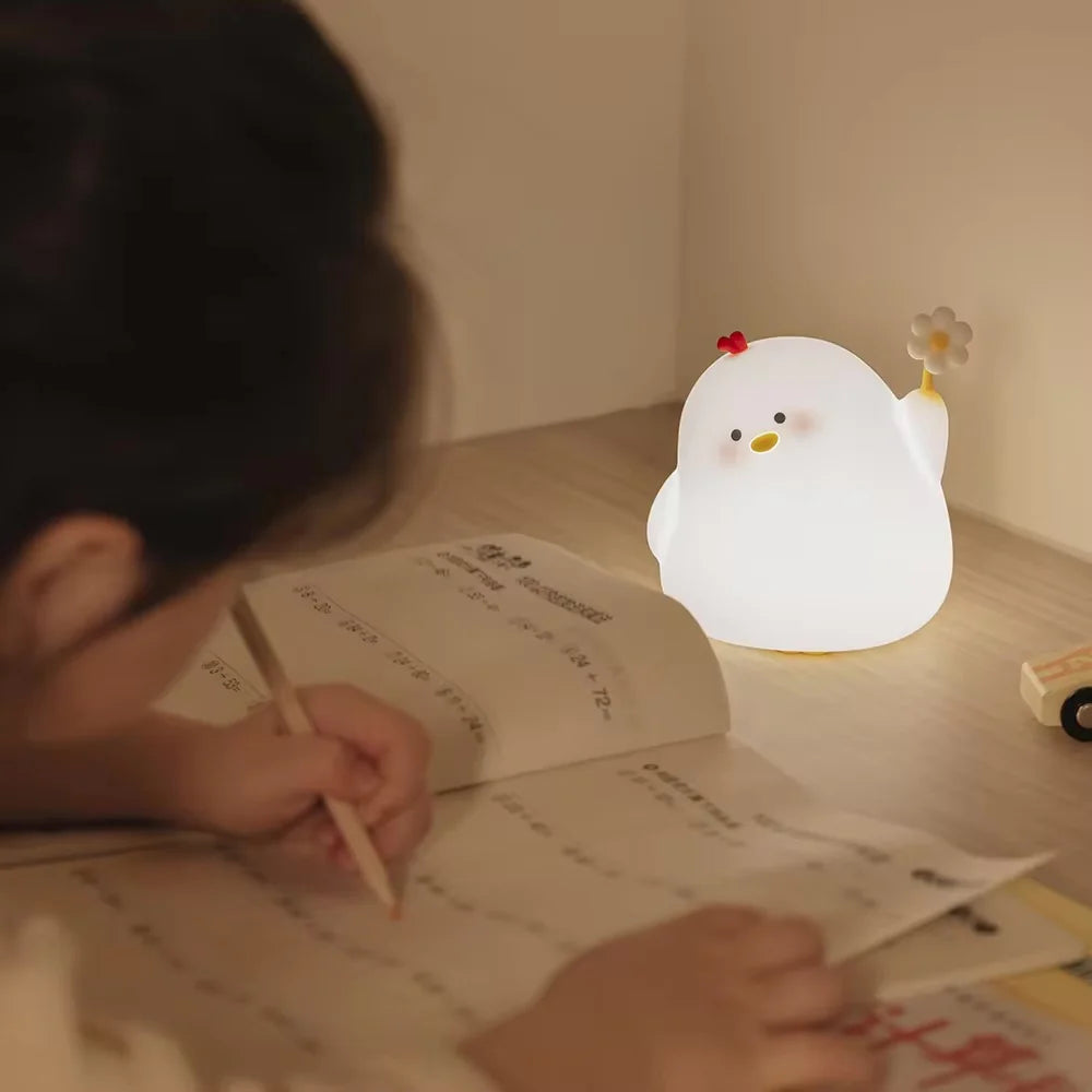 Lámpara Gallinita Kawaii LED de Silicona
