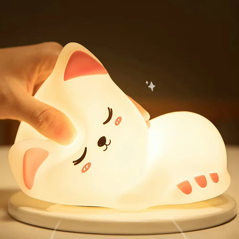 Lámpara Gatito Durmiendo Kawaii LED de Silicona