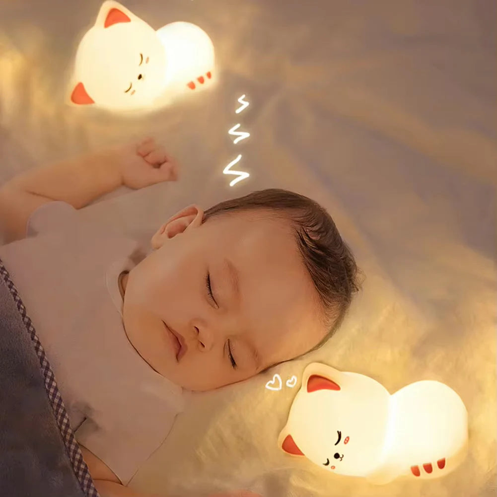 Lámpara Gatito Durmiendo Kawaii LED de Silicona