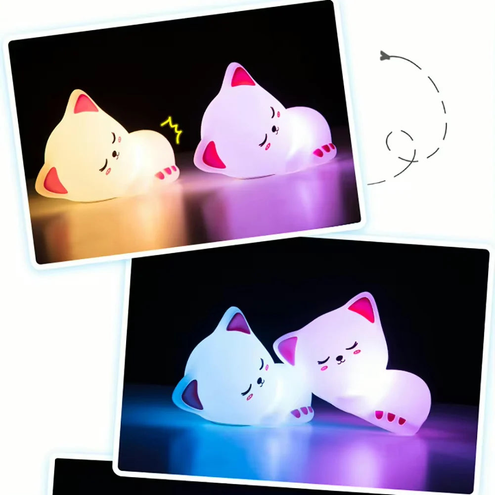 Lámpara Gatito Durmiendo Kawaii LED de Silicona