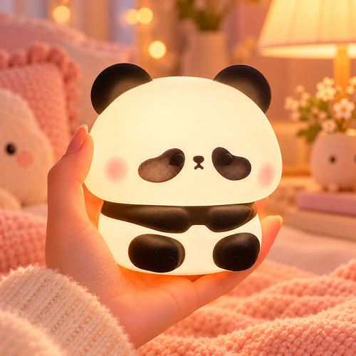 Lámpara Espanta Cuco Panda Multicolor – Luz de Noche LED Recargable
