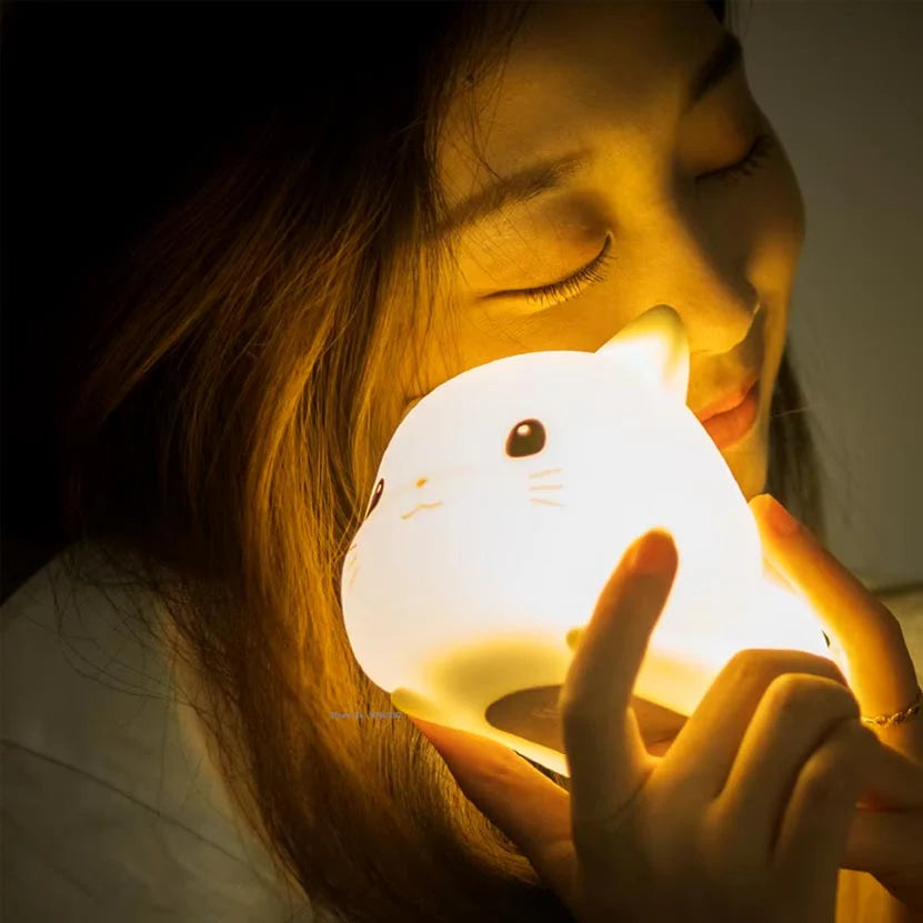 Lámpara Gatito Kawaii LED de Silicona