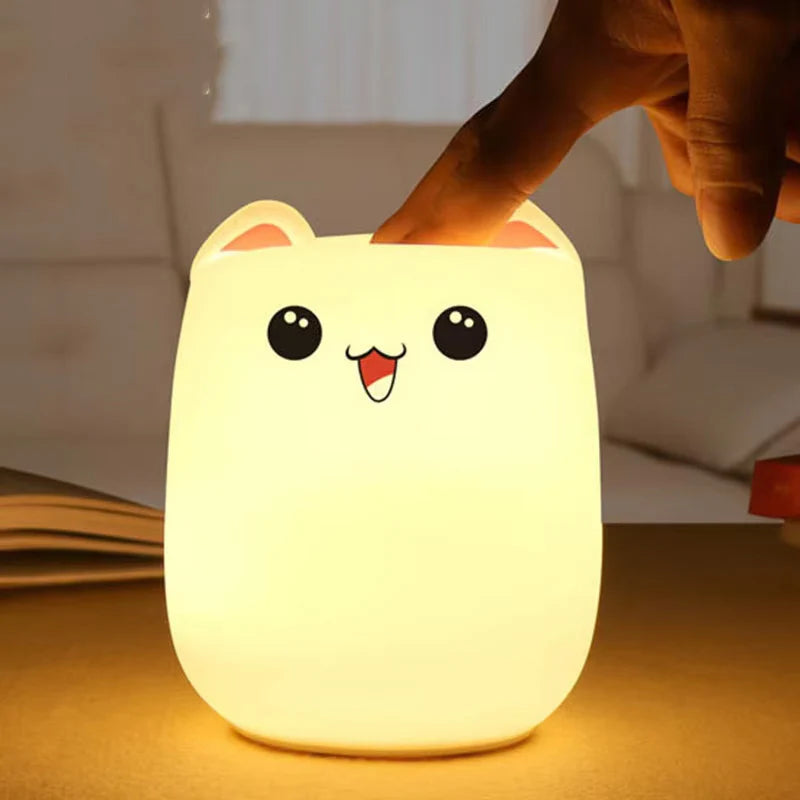 Lámpara Gatito Feliz Kawaii LED de Silicona