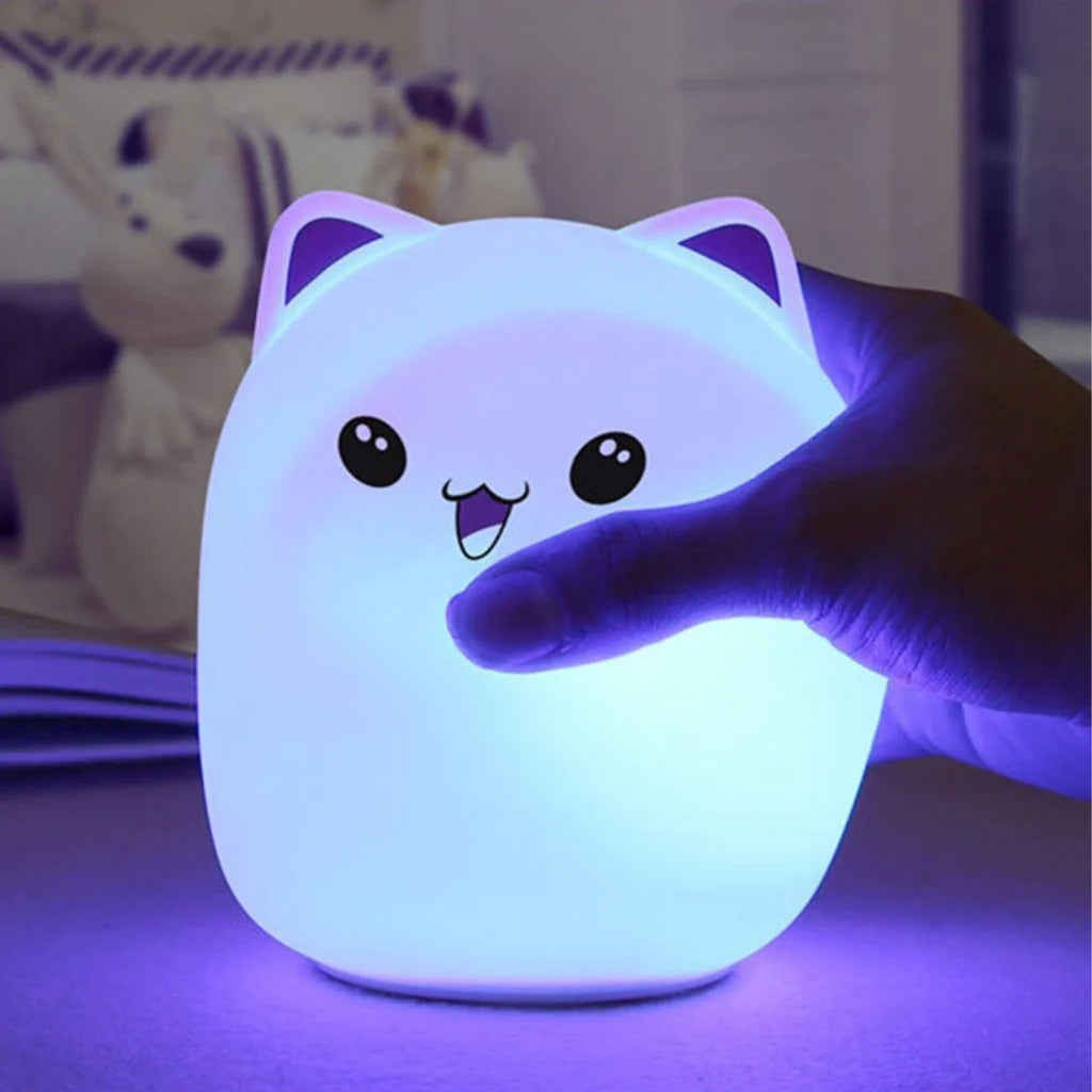 Lámpara Gatito Feliz Kawaii LED de Silicona
