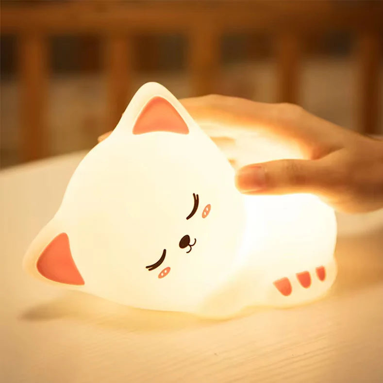 Lámpara Gatito Durmiendo Kawaii LED de Silicona