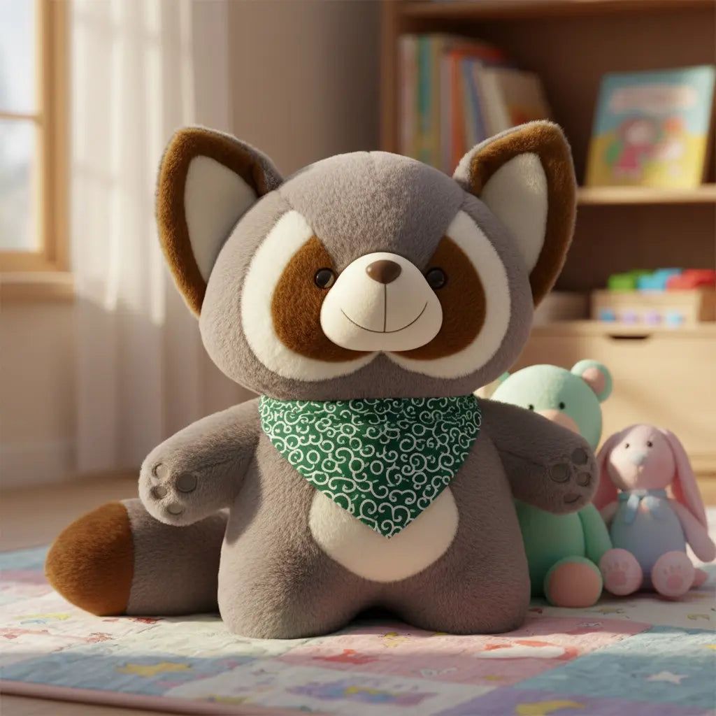 Peluche mapache gris