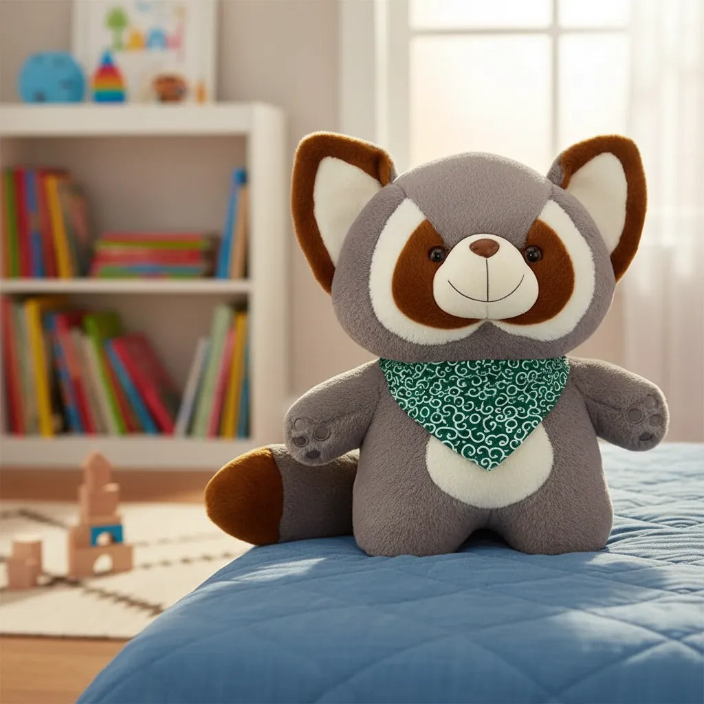 Peluche mapache gris