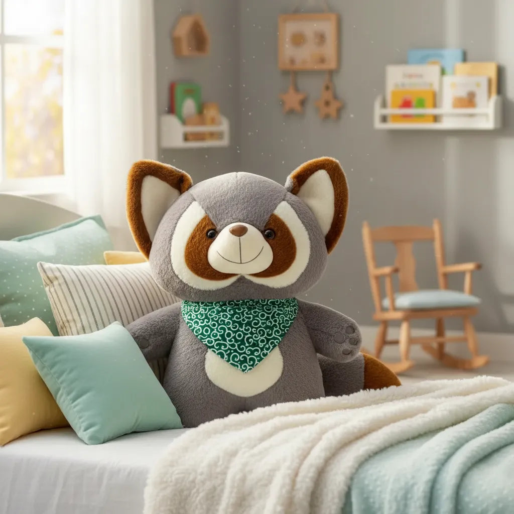 Peluche mapache gris