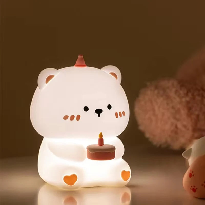 Lámpara Osito Birthday LED Kawaii