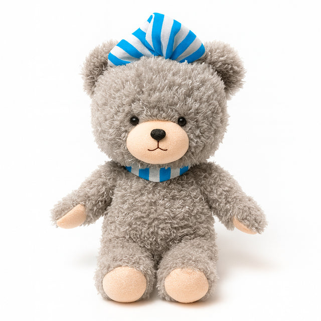Peluche Osito con Cintillo Gris Kawaii