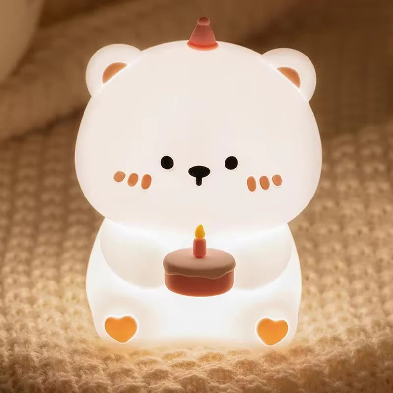 Lámpara Osito Birthday LED Kawaii