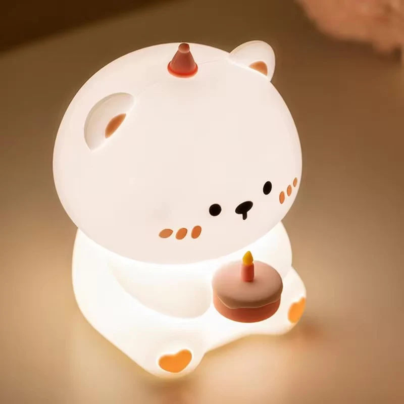 Lámpara Osito Birthday LED Kawaii