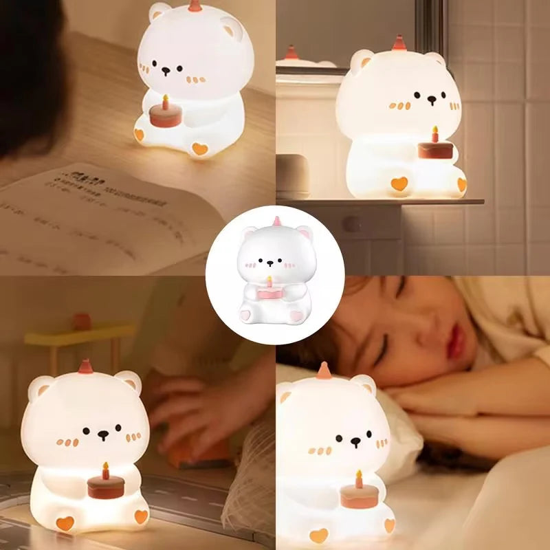 Lámpara Osito Birthday LED Kawaii