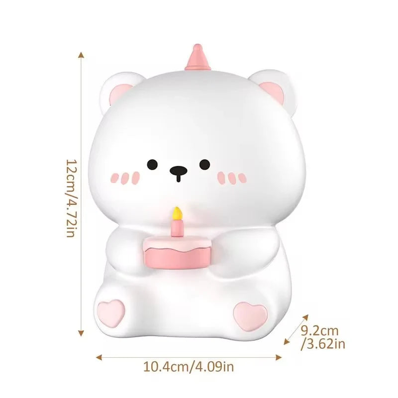 Lámpara Osito Birthday LED Kawaii