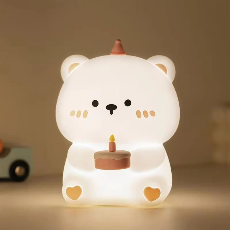 Lámpara Osito Birthday LED Kawaii