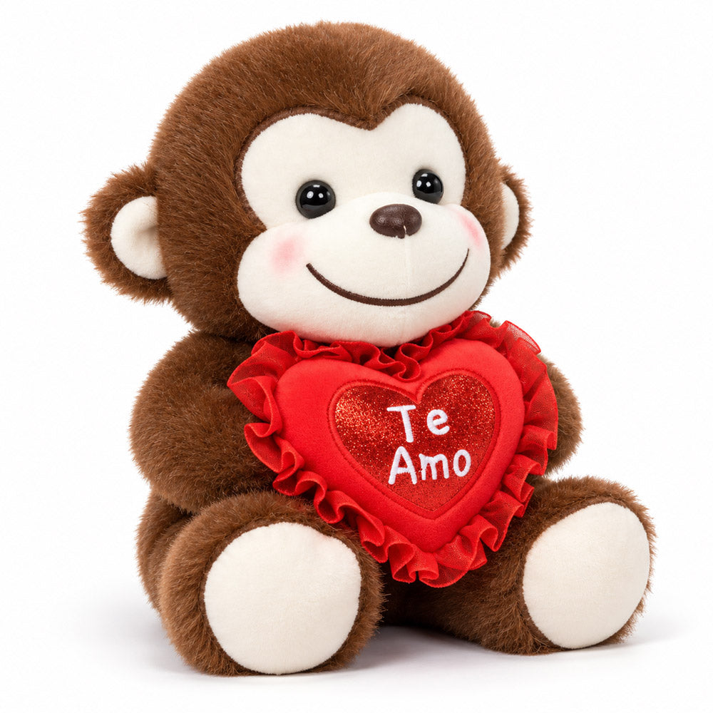 Peluche Mono con Corazón 20 cm