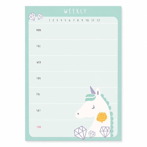 Sticky Weekly Memo Unicornio