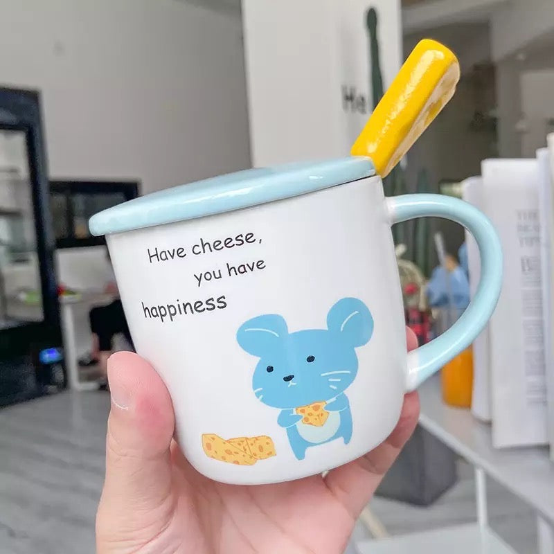 Tazón Kawaii Ratoncito con Queso