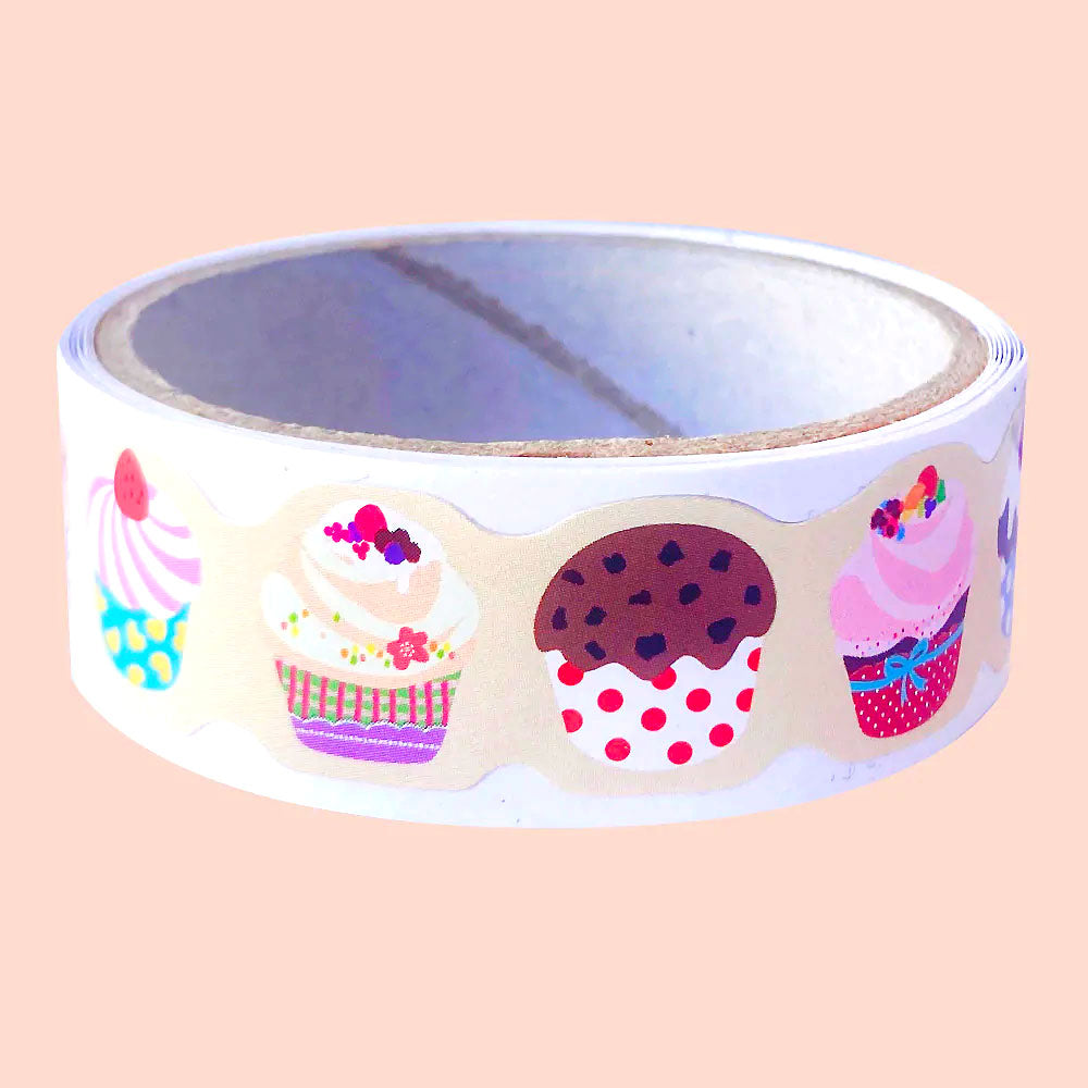 Masking Tape Cutie Stickers - Cupcake